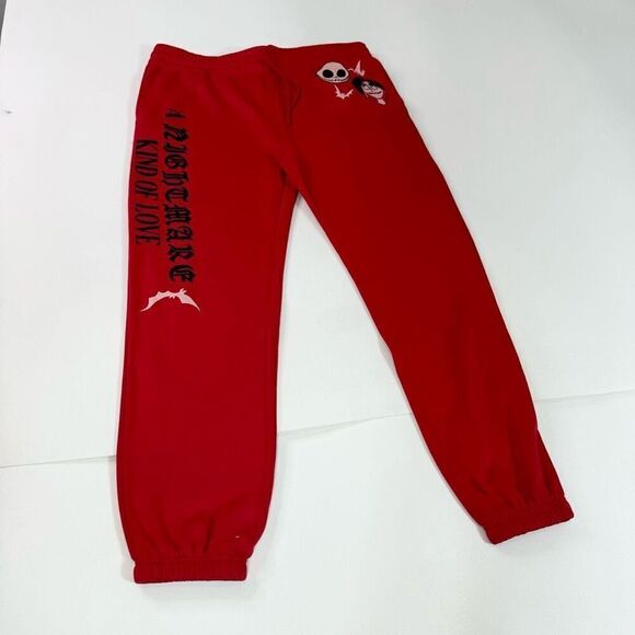 Disney Pants Womens XXL Red The Nightmare Before Christmas Jogger Straight-Leg - Picture 1 of 10